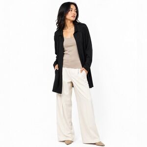Exclusively Misook Women Black Open Front Cardigan Jacket Plus 2X/3X Capsule